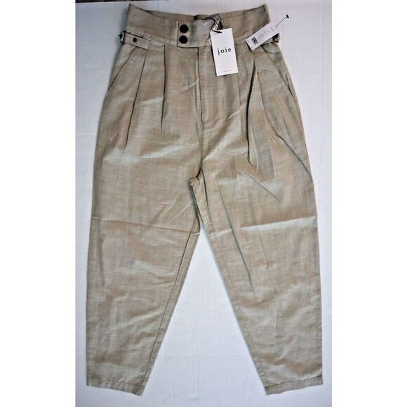 Joie B0008F09190 Women's Sz 4 Oatmeal/Beige Nadia Cotton Tapered Leg Pants - Picture 1 of 11